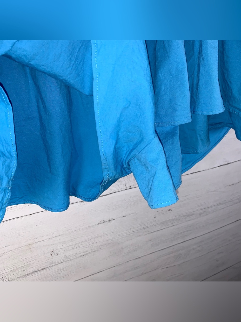 Do+Be One Shoulder Ruffle Romper In Ocean Blue Size Medium - Picture 4 of 7